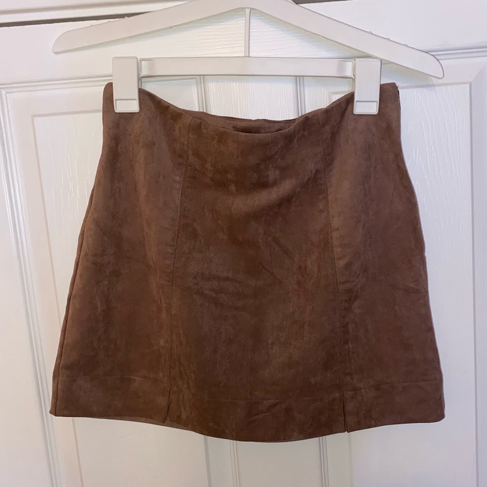purple/pink velvet short skirt